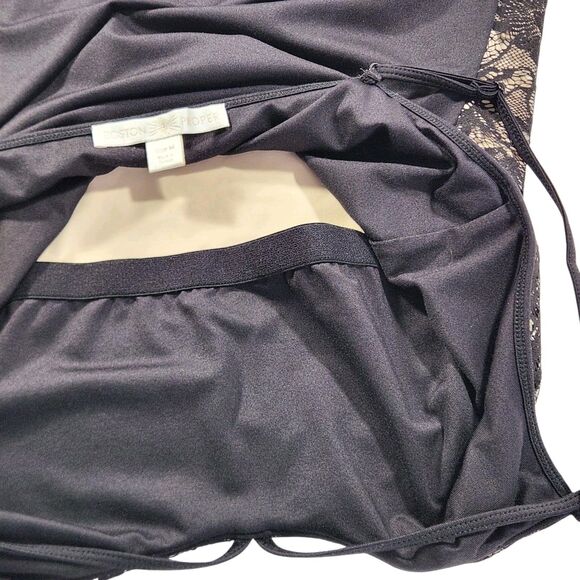 Boston Proper Nude Lined Black Floral Lace Camisole Medium Fairy Sexy Whimsigoth - Picture 4 of 9